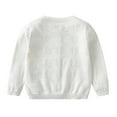 thumbnail image 6 of Baywell Toddler Baby Girls Long Sleeve Cardigan Sweater Hollow Button Down Knit Shirt Crew Neck Knit Sweater Cardigan for Little Girls 2-3 yC-White, 6 of 8