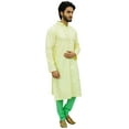 thumbnail image 3 of Atasi Men's Kurta Pyjama Set Long Cotton Yellow Tunic Shirt Ethnic Wear-Large, 3 of 6