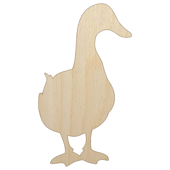 Duck From the Front Silhouette Wood Shape Unfinished Piece Cutout Craft DIY Projects - 4.70 Inch Size - 1/8 Inch Thick