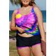 thumbnail image 3 of ABPHQTO Tankini multicolor de mujer con estampado de arcoíris y teñido anudado talla grande, 3 of 5