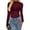 Burgundy, variant on FreshPretty Lace Tops for Women See Through Mesh Top Crew Neck Long Sleeve Fitted Sheer Party Club Outfits Fall Fashion