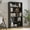 Grey, variant on STARY 5 Tiers Bookcase, Wooden Bookcase with Adjustable Shelves for Home, Office, Mahogany