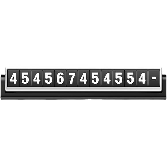 1 piece（Silver）Temporary Parking Number Plate - Garage Stop Sign Parking Aid,Moving Auto Metal Phone Number Plate, Temporary Stop Sign for Car Decoration Accessories