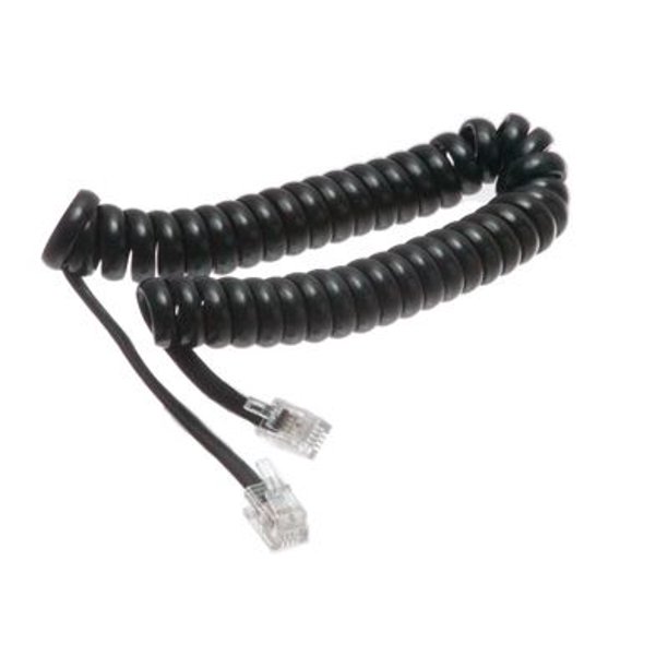 ECore Cables Black Coiled Telephone Handset Cord 6 Foot Short Length