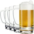 thumbnail image 1 of 4 Pack 16 Ounce Beer Glasses, Reusable Plastic Beer Mugs, 1 of 4