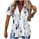 thumbnail image 1 of Blusa de Manga Corta Con Estampado Informal Para Mujer A La Moda, Tops Con Botones de Verano Odeerbi ODB-6, 1 of 8