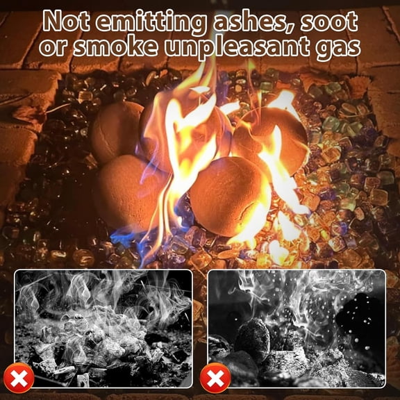 Ceramic Fire Balls, 5 Inch Set of 6 Fire Stones for Indoor & Outdoor Fire Pits or Gas Fireplaces, Reusable Decorative Landscaping and Fireplaces Accessories, Grey