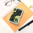 thumbnail image 7 of JIALIOU Nylon Trifold Card Wallet with ID Window Zipper Pocket for Men Women Teen Green Skull and Leaves, 7 of 7