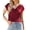 Red, variant on Cowl Neck Top for Women Dressy Short Sleeve Shirt Summer TopCasual Work Blouses