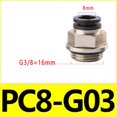 thumbnail image 2 of 2pcs g hilo ORDENADOR PERSONAL Conector rápido neumático Tráquea de tráquea 4 mm 6 mm 8 mm 10 mm 12 mm Conector rápido Componentes neumáticos con anillo de sellado, 2 of 7