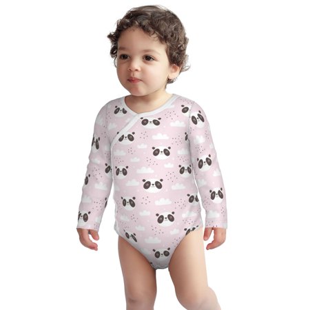 

Haiem Cute Panda Printed Unisex-Baby Long Sleeve Onesies Bodysuits Unisex Babies Snap-Up Rompers-3 Months