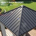 thumbnail image 4 of Outsunny Pavillon à Toit Rigide 10 Pieds x 10 Pieds avec Toit en Acier, Moustiquaire et Rideaux, 4 of 10