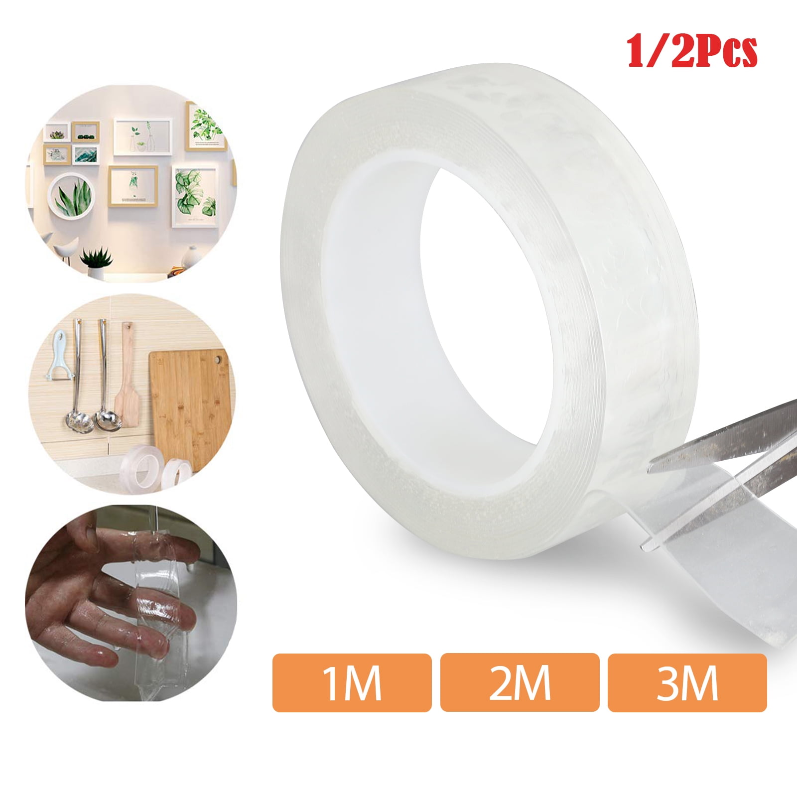 EEEKit 2/1pcs Multipurpose Double Sided Mounting Tape Washable Nano