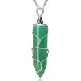 thumbnail image 1 of Collar de cristal, joyería de cristal curativo, espíritu espiritual, piedra preciosa de cuarzo natural, collar de paquete de hilo puntiagudo hexagonal, 1 of 5