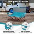thumbnail image 5 of YYAo Outdoor Camping Chair, Outdoor Folding Seat,Oversized Camping Chair Folding Loveseat Camping Couch with Cup Holders & Thick Padding-Blue, 5 of 10