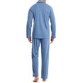 thumbnail image 2 of Men's 100% Cotton Long Button-Down Sleepwear Pajama Set, 2 of 7