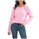 thumbnail image 2 of Suéter de cuello redondo para mujer, suéter informal a rayas con cuello redondo, suéter para mujer, 2 of 3