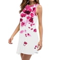 thumbnail image 4 of Ovzne Robes pour Femmes Robe Décontractée Ample d'Été Imprimée Sans Manches Col en V Ensemble Haut/chemise Robe pour Femmes Imprimée Liquidation, 4 of 7