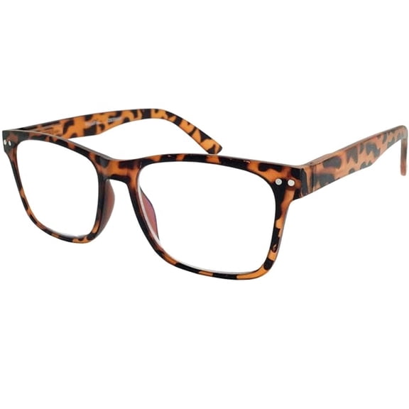 Grinderpunch Blue Light Blocking Reading Glasses for Men and Women, Retro Computer Readers, Tortoise, 1.50
