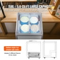 thumbnail image 4 of KFFKFF Ice Cream Showcase, 5.6 Cu.ft Freezer with Glass Lid, Portable Gelato Cabinet with 4 Tubs, Dual Sliding Doors & Wheels, Lock Feature, for Shops, White, 4 of 5
