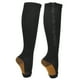 thumbnail image 4 of Calcetines de compresión con cremallera, de nailon suave, lavables y reutilizables, con puntera abierta, moldeadores de piernas para mujer, color negro, talla L/XL., 4 of 14
