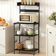 thumbnail image 2 of HOMCOM Kitchen Bakers Rack with Power Outlet, Coffee Bar, Distressed Black, 2 of 10