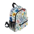 thumbnail image 2 of FORMRS School Backpack with Front Zippered Pocket 12" Student Travel Daypack, Blue Wildflower Pattern, 2 of 6