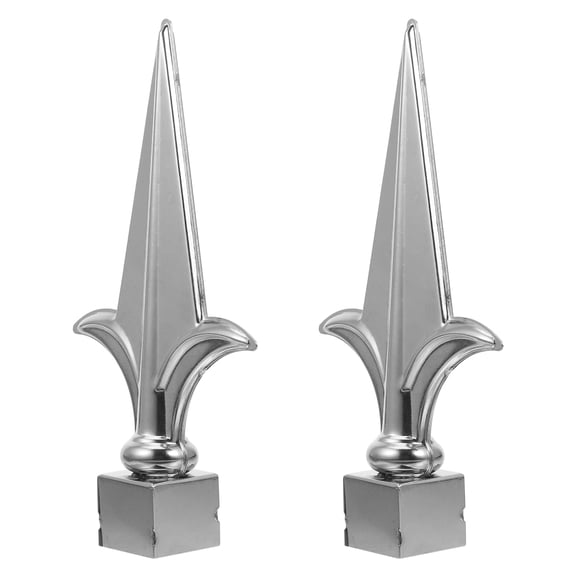 LOLIPPYY 2Pcs Decorative Metal Fence Finials Trident Style Durable Iron Fence Post Caps
