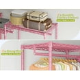 thumbnail image 3 of 77" H Clothes Rack Loads 725LBS, Freestanding Commercial Wardrobe Closet, Pink, 3 of 10