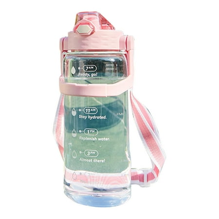 

Foaenda Sports Water Bottle | Large Capacity Waterbottle with Time Marker | Reusable Water Supplies with Portable Handle for Gym Outdoor Sports Hiking