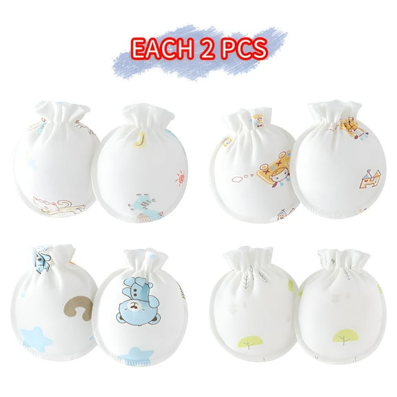 TELOLY 8Pcs Baby Mittens,Fits Baby's Wrist Baby Mittens Newborn,Simple and Practical Newborn Mittens,Style1