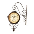 thumbnail image 4 of Reloj de pared de doble cara con diseño vintage, silencioso, de 4,72 pulgadas, para estación. Números arábigos, 4 of 9