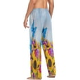 thumbnail image 5 of Flowers Sunflowers and Butterflies Men's Pajama Pants Lightweight Sleepwear Bottom Lounge Pants, 5 of 6