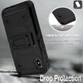 thumbnail image 5 of iPhone Xs Max Case, With [Tempered Glass Screen Protector Included], STARSHOP Full Cover Heavy Duty Dual Layers Phone Cover with Kickstand and Locking Belt Clip-Black, 5 of 6