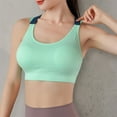 thumbnail image 3 of Elainilye Fashion Womens Bras Sports Bra Strap Vest Push-Up Yoga Fitness Sports Bra With Detachable Chest Pad,Green, 3 of 4