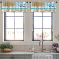 thumbnail image 3 of LALILO Kitchen Curtain Valance Wood Board Sign Sea Sand Beach Rod Pocket Window Curtain 52"x 18" Set of 2, 3 of 5