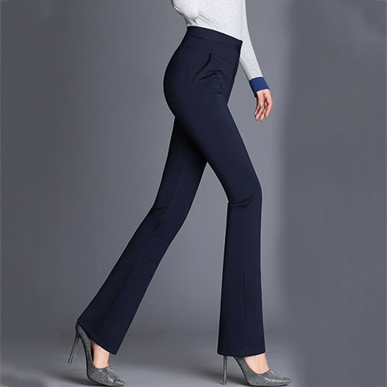 Kcocoo Women Stretchy Work Business Casual Straight Leg Trousers