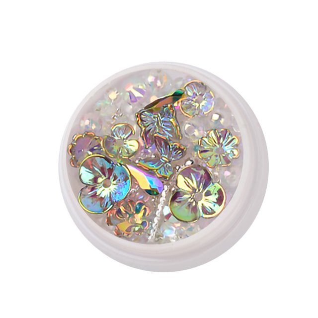 Vogacara Arte Cristal Flor Brillante Diamante de imitación Perla Lentejuela Diamante de imitación Manicura Decoración Arte de uñas No. 4 Vogacara CE000042-04