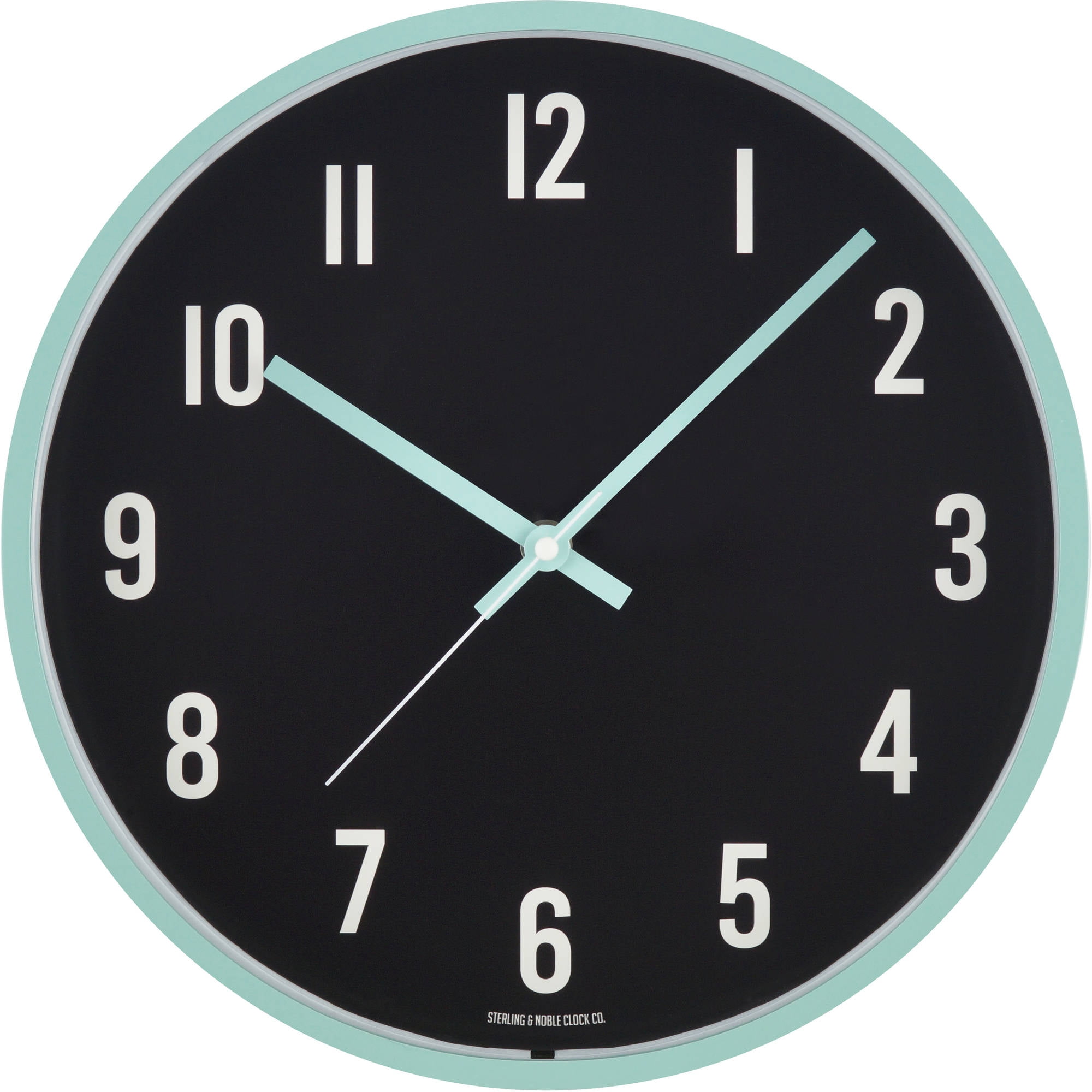 Mainstays 11.5" Mint and Black Wall Clock