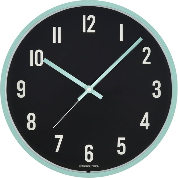 Mainstays 11.5" Mint and Black Wall Clock