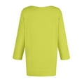 thumbnail image 6 of Susanny Casual Tops for Women Trendy Floral Elbow 3/4 Length Sleeve Oversized T Shirts Women Half Sleeve V Neck Womens Dress Shirts Work Blouses Women Fluorescent Green XL, 6 of 8
