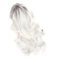 thumbnail image 1 of Pelucas Diarias Sintéticas Onduladas Rizadas, Flequillo De Aire Cómodo De Usar Peluca De Cosplay Sintética Gris Degradado Suave Con Red Transpirable Para Navidad Para Disfraz De ANGGREK Women Wig, 1 of 8