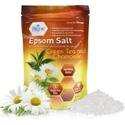 Med Pride Epsom Salt for Bath and Feet, Green Tea and Chamomile Foot Soak for Sore Muscles and Stress Relief, 19.2 Oz