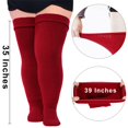 thumbnail image 2 of Miaocao Plus Size Womens Thigh High Socks for Thick Thighs- Extra Long Thick Over the Knee Stockings- Leg Warmers Socks, 2 of 6