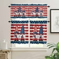 thumbnail image 2 of Independence Day Kitchen Curtains Valances and Tiers Pentagram Red Stripes Gnome Tier Curtains and Valance Rod Pocket Valance Curtains Set 27.5"W x 24"L, 3pcs, 2 of 8