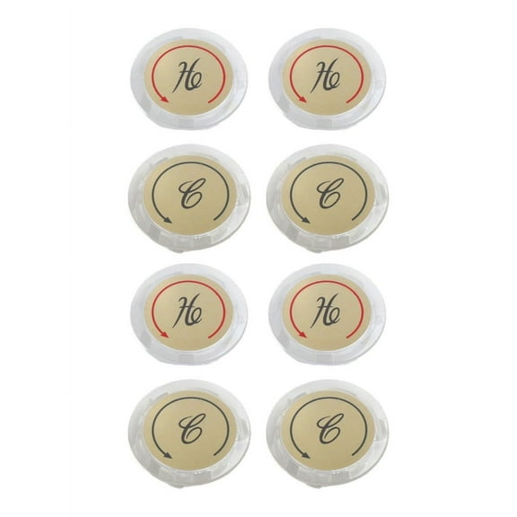 Goodhd 8Pcs Faucet Index Buttons Hot And Cold Sink Shower Knobs Handle Sign Stickers