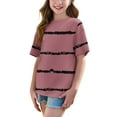 thumbnail image 5 of Ugoldhm Girls Summer Fashion Shirts Striped Loose Casual Short Sleeve Tees Size 5-15, 5 of 8