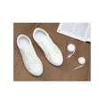 thumbnail image 4 of Lace Ruffled Shoe Laces Ribbon Pleated Trim Elastic Shoe Strings for Sneakers 2 Pairs Wide White 80cm/31.5", 4 of 5