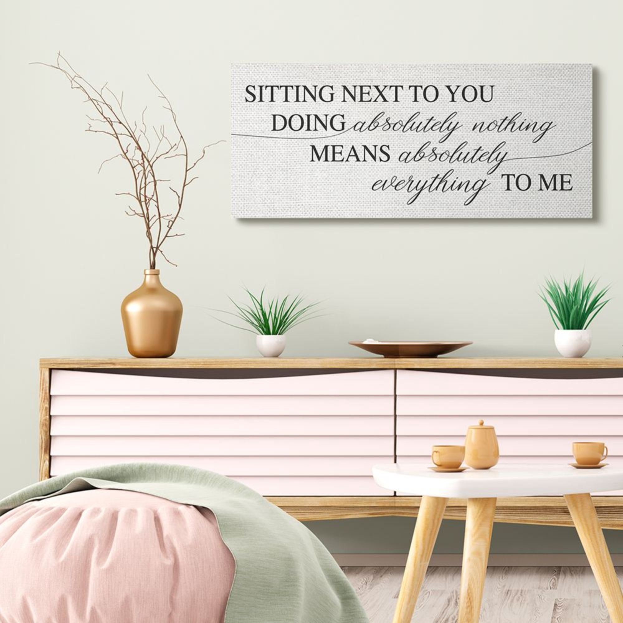 Stupell Industries Nothing Means Everything Phrase Romantic Couple Design by Daphne Polselli, 17" x 40"
