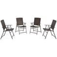 thumbnail image 1 of CoSoTower Outdoor Wicker Dining Chair Set of 4, Rattan Foldable Chair with Steel Frame for Garden, Backyard, Porch, Brown, 1 of 7